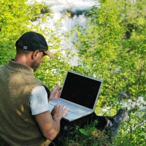 working along a river