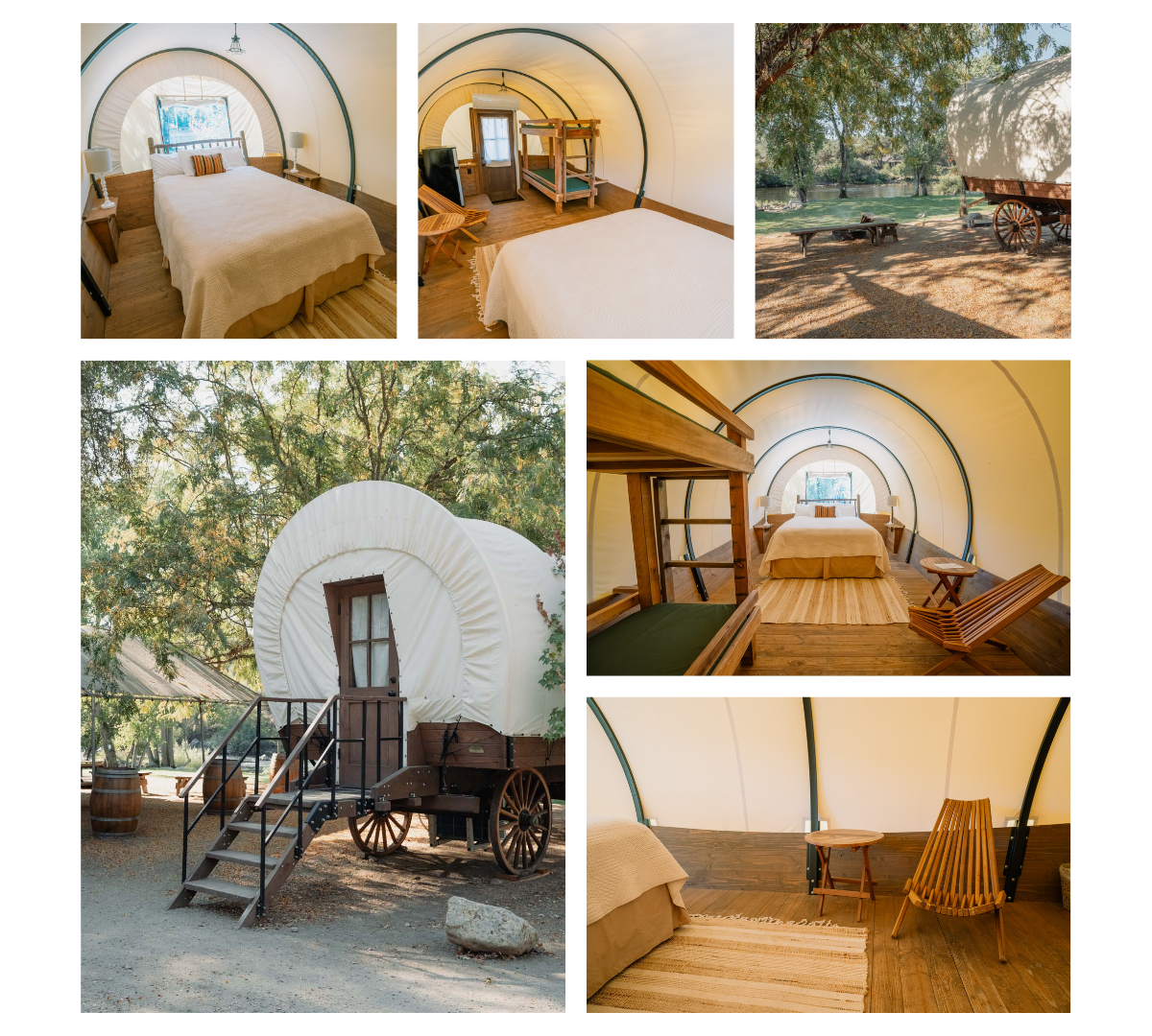 Coloma Resort- Cabin accomodations- Wagons collage image