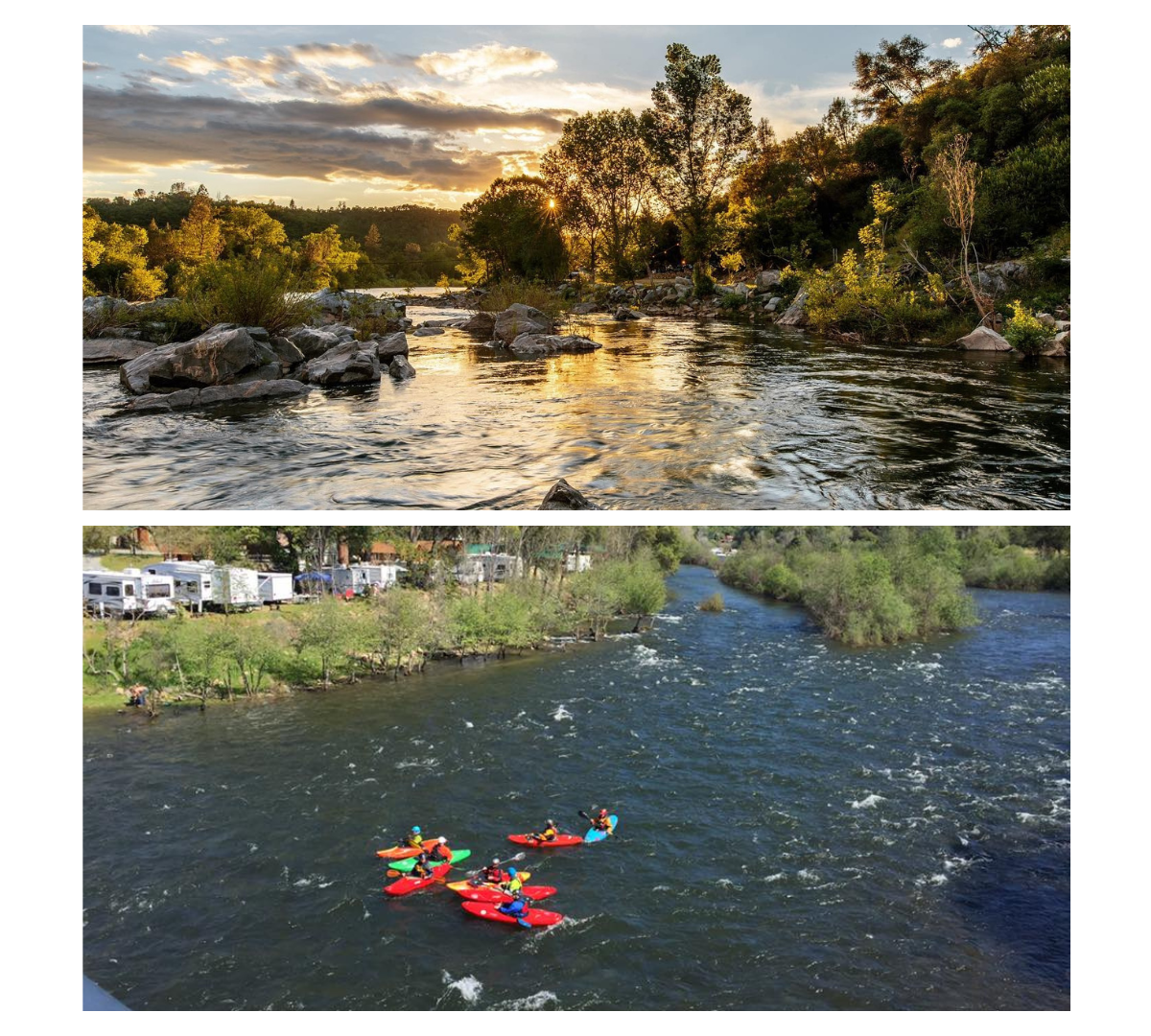 Kayaking at coloma Resorts collage image