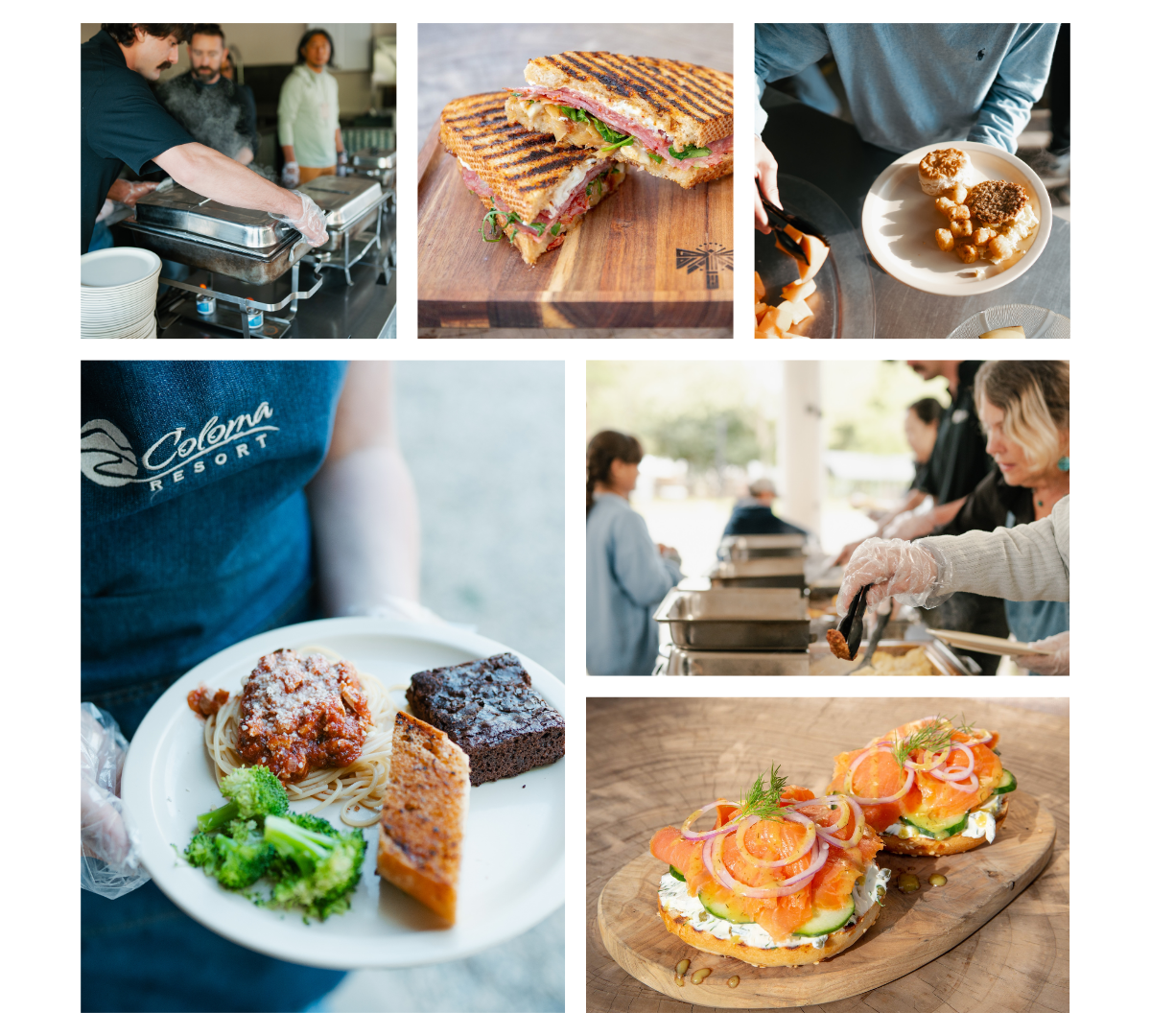 coloma resort catering collage image