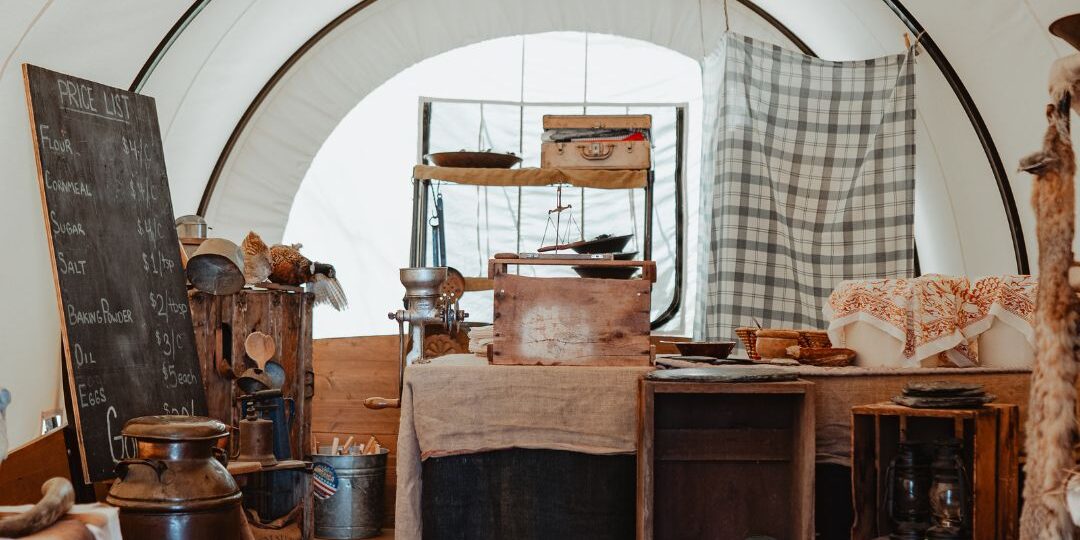 inside of a vintage market area
